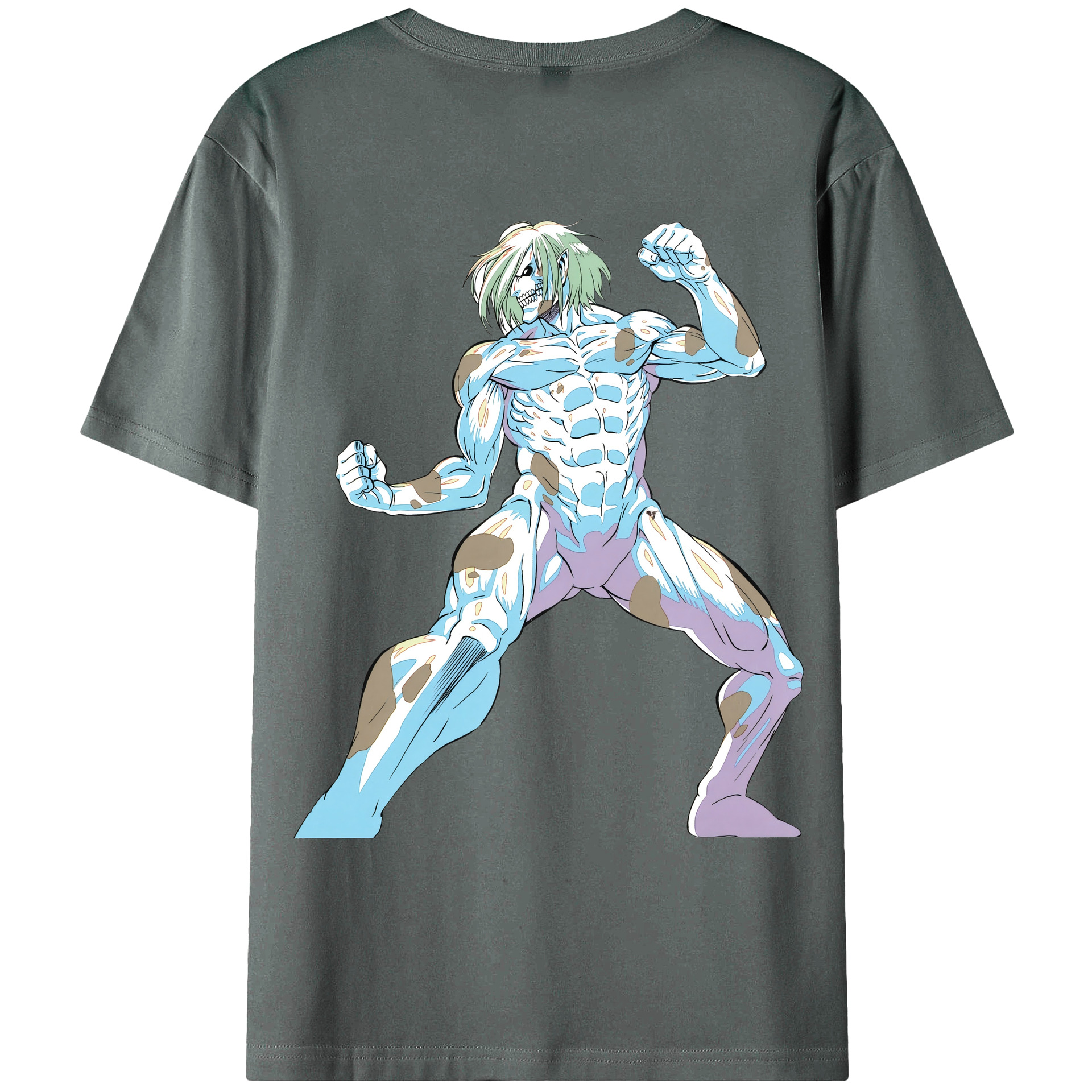 （画像用） 進撃の巨人 Attack on Titan 綿100％ メンズ半袖Tシャツ（バックプリント） 通気性